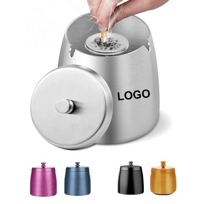 Stainless Steel Ashtray w/Lid