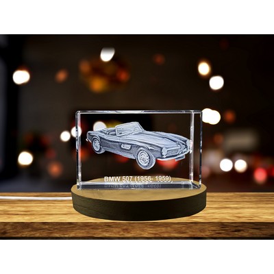 BMW 507 (1956-1959) Iconic Roadster Crystal Trophy Award - Exquisite Collectible