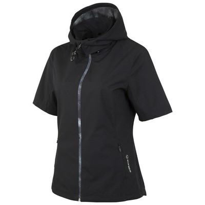 Sunice Women's WxTech Weatherproof Short Sleeve Jacket with Packable Hood