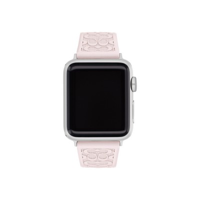 Coach® Blush Pink Pearlized Apple Watch® Signature ''C'' Embossed Strap