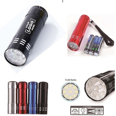 9 LED Flashlight With Strap