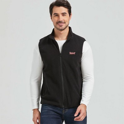 Men's Basic Polar Fleece Vest With Zipper