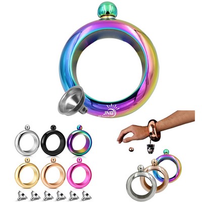 3.5 oz Stainless Steel Bracelet-Shaped Wine Flask