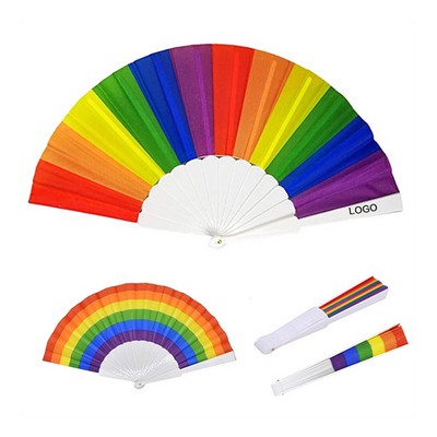 9" LGBT Pride Rainbow Handheld Folding Fan