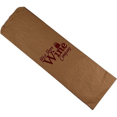 Flat Bottom S.O.S. Natural Kraft Paper Bags (4-1/4"x 2"x 12")