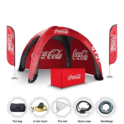 10ftx10' Custom Inflatable Air Dome Tent W/ 2x Full Wall and Awning