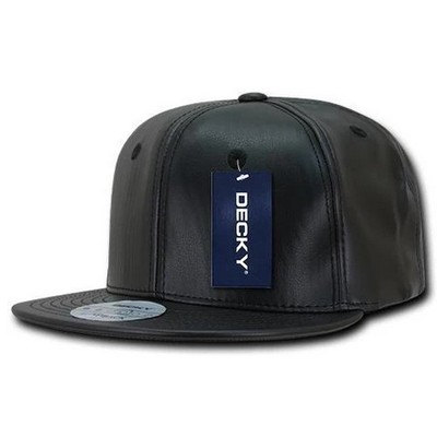 Decky Faux Leather Snapback Cap
