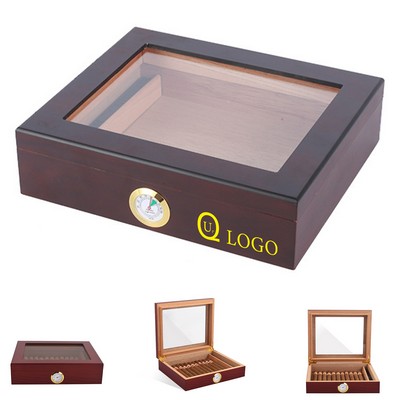 10.24x8.66x2.6" Wooden Cigar Humidor