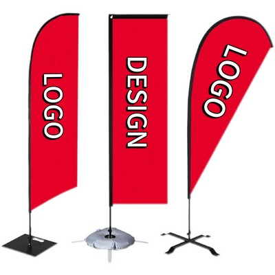 Feather Flag W/ Stand - 11' Both Sided Graphic