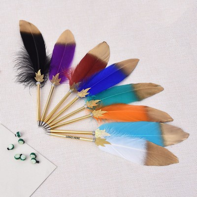 Dual Color Novelty Feather Pen