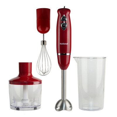 Supersonic Multi-Purpose 4-In-1 Immersion Hand Blender Red