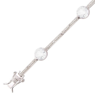 Jilco Inc White Topaz & Diamond Bracelet