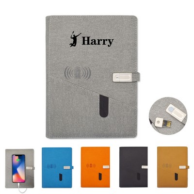 Wireless Charging Notebook With 16G Usb Flash Disk