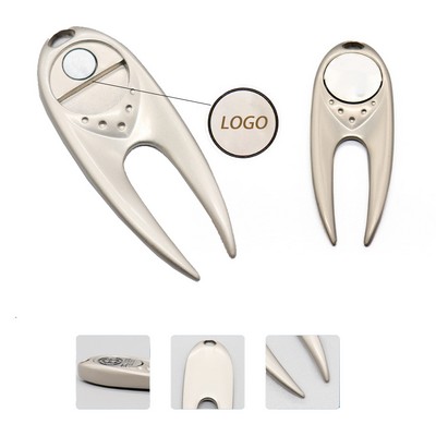 Golf Divot Repair Tool w/Magnetic Ball Marker