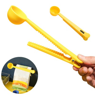 Plastic Scoop Spoon with Seal Clip Combo