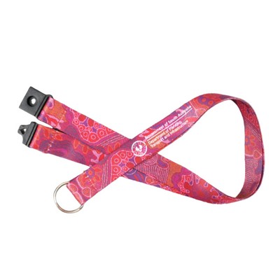 3/4" Dye Sublimated Lanyard with Metal Split Ring