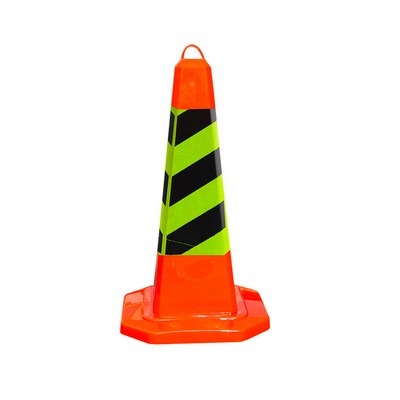 Square Traffic Cone with Reflective Collar Sleeve