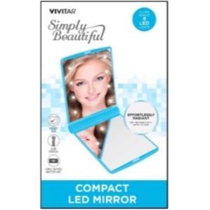 Health Beauty & Fitness Vivitar Compact Led Ultra-Slim Mirror - Blue