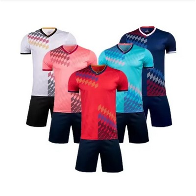 Patterned Contrast Trim Sports Uniform