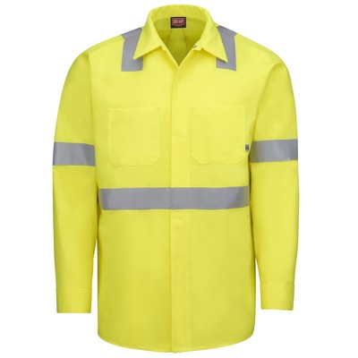 Red Kap® Long Sleeve Hi-Visibility Ripstop Work Shirt with MIMIX® + OilBlok, Type R Class 2