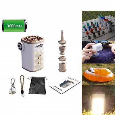 Outdoor Camping Rechargeable Wireless Air Pump for Air Mattresses Pool Floats Lighting
