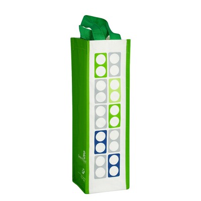 150g Laminated Woven Single-Bottle Custom Wine Tote (4"x14"x4")