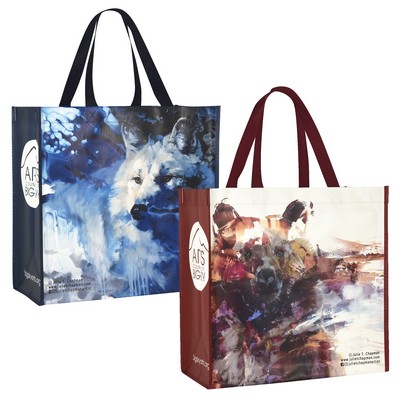 145g Full-Color Laminated Woven PP Custom Tote Bag (14.3"x14.3"x7")