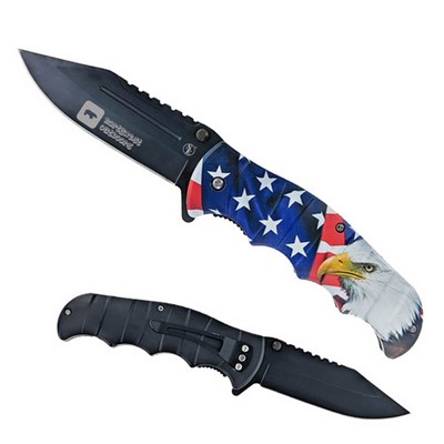 Pocket Knife with US Flag & Eagle Handle