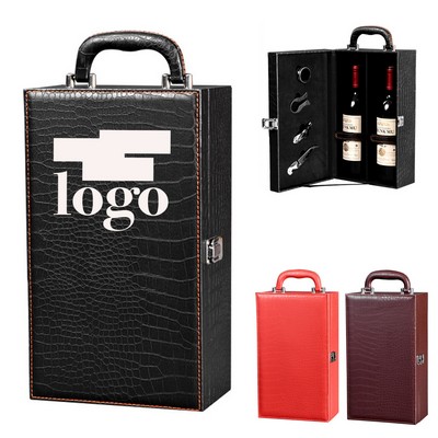 Crocodile Pattern PU Wine Box