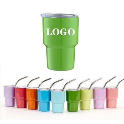 3oz Stainless Steel Insulated Cup w/Lid & Straw