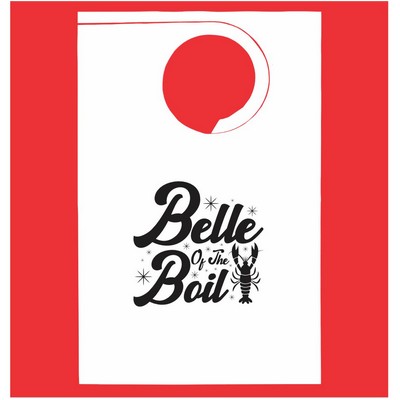 Stock "Belle Of The Boil" Design Poly Backed Paper Bibs w/Ties Minimum 25 bibs