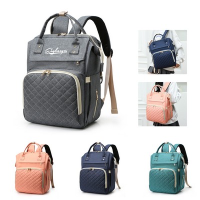 Diaper Backpack with Elastic Side Pocket