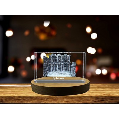 Ephesus 3D Engraved Crystal Trophy Award - Ancient Splendor in Home Decor