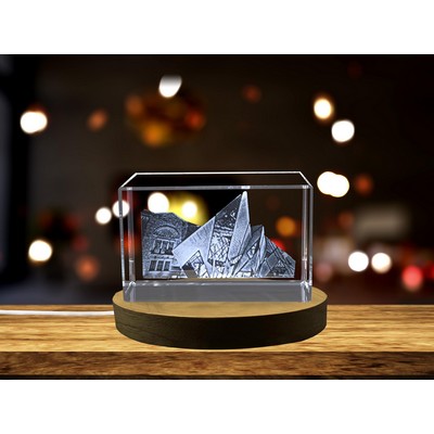 Royal Ontario Museum 3D Engraved Crystal Sculpture Trophy Award - Architectural Recognition