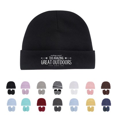 Newborn Baby Beanie and Mittens Set