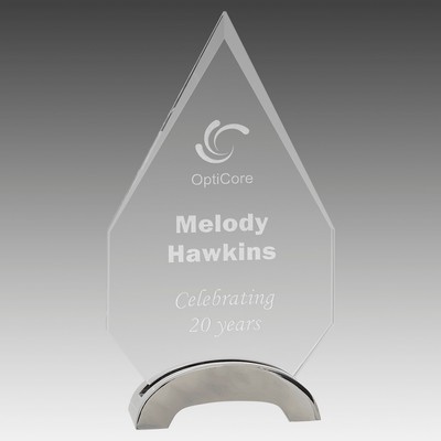 Diamond Platinum Glass with Arch Metal Base