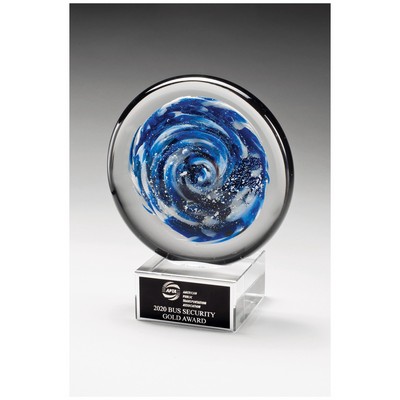 Disc on Glass Base Art Glass