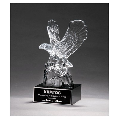 Beautiful Carved Crystal Eagle on a Crystal Base