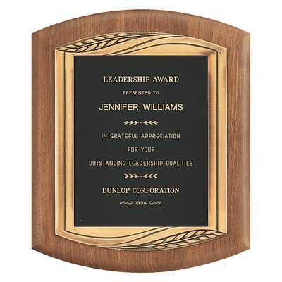 American Walnut Plaque w/Antique Finish Frame Casting