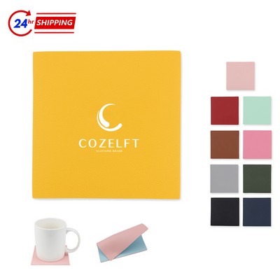 PU Leather Square Shape Coaster