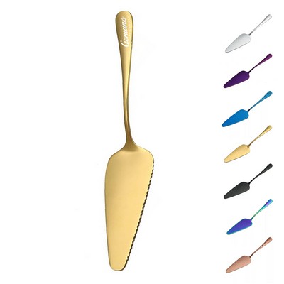 Stainless Steel Triangular Cake Server with Serrated Edge Blade