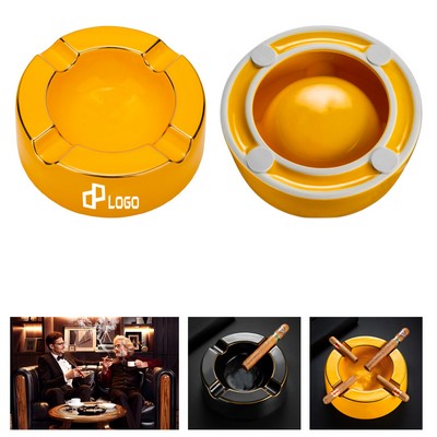 Ceramic Round Cigar Ashtray For Home Use