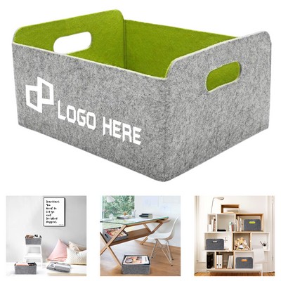 Felt Foldable Cube Organizers W/ Integrated Handle