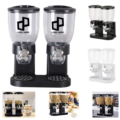 Double Plastic Cereal Dry Food Dispenser