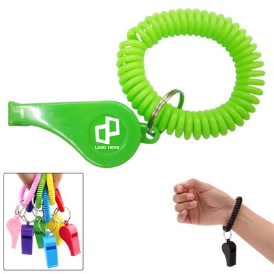 Spiral Bracelet Keychain Whistle