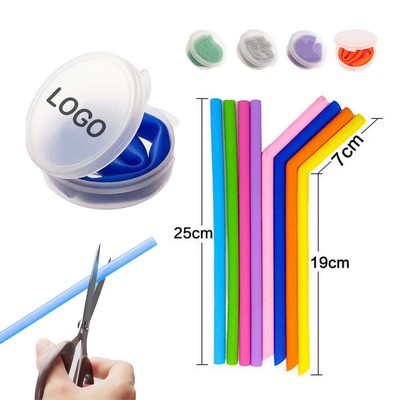 Reusable Silicone Straw Set
