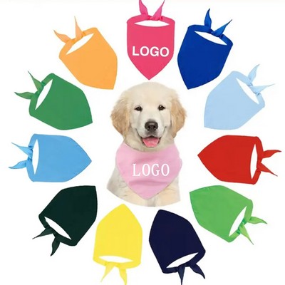 Custom Cotton Triangle Pet Bandana 20"x14"x14"