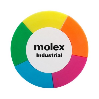 Five Color Round Shaped Highlighters