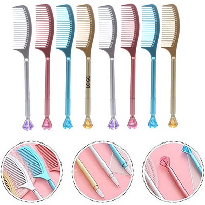 Comb Pen With Plastic Diamonds