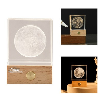 3D Crystal Moon Night Light